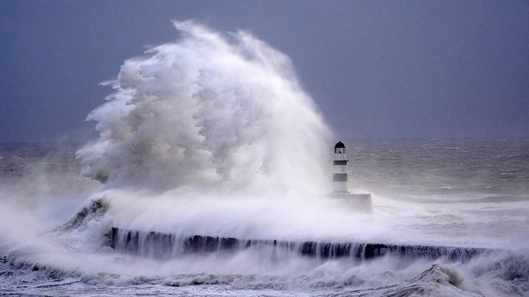 Seaham Harbour, County Durham, on Saturday. Pic: PA 