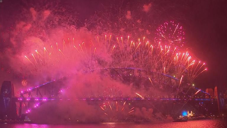 Sydney, new year fireworks. Pic: APTN
