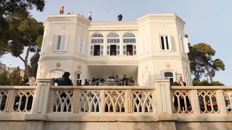 People in Damascus have streamed to see inside one of Assad's many palaces