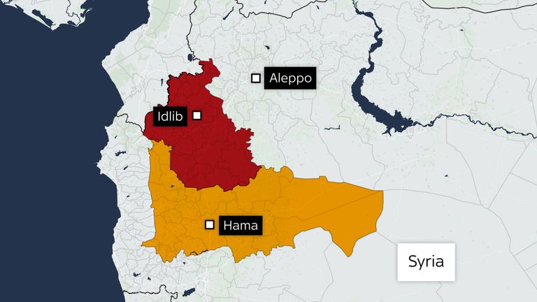 Map of Hama province in Syria