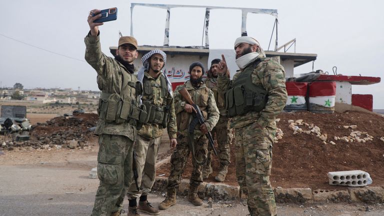 Rebel fighters in the Homs countryside. Pic: Reuters