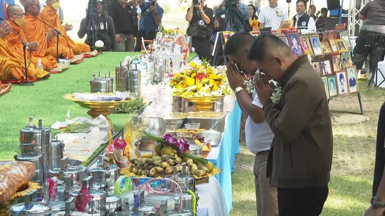 People gather to commemorate victims of tsunami in Thailand on 20th anniversary