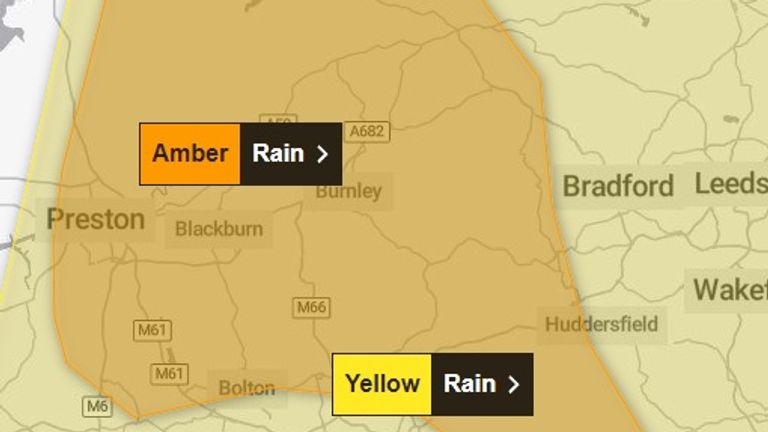 Heavy rain is likely to lead to disruption including flooding. Pic: Met Office