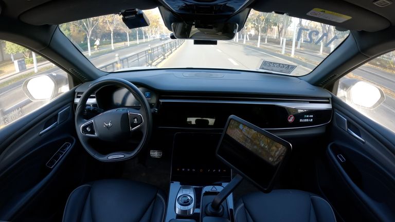 Inside a driverless taxi in Wuhan