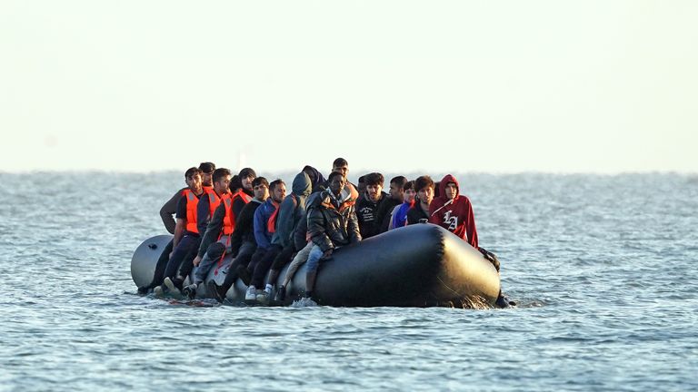 A small boat arrives to collect more people thought to be migrants off the beach in Gravelines, France. Picture date: Monday July 29, 2024.