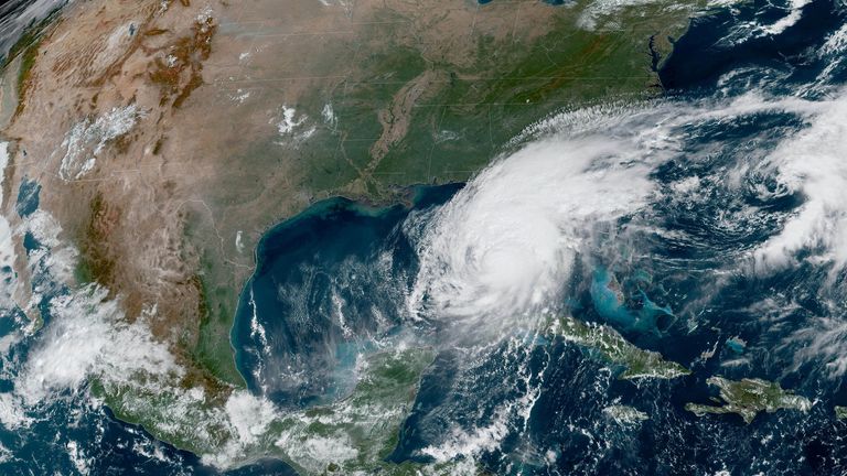 A satellite image shows Hurricane Milton progressing before its expected landfall in Florida, in the Gulf of Mexico October 9, 2024.    CIRA/NOAA/Handout via REUTERS    THIS IMAGE HAS BEEN SUPPLIED BY A THIRD PARTY.  