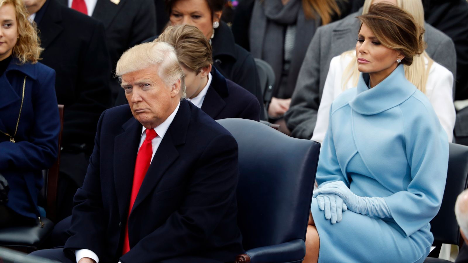 Awkward moment as Donald Trump fails to kiss Melania moments before