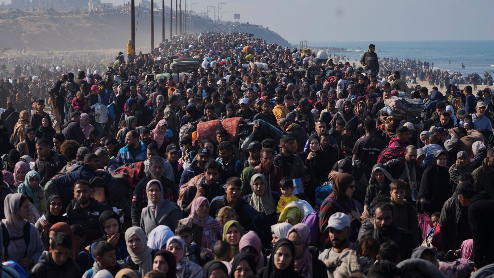 Joy and relief as tens of thousands of Palestinians head home to northern Gaza