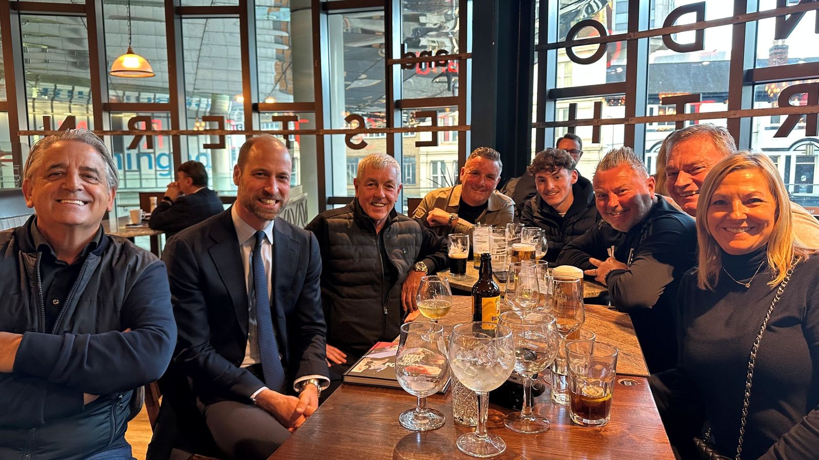 Prince William enjoys pint with fellow Aston Villa fans in Wetherspoons ahead of Everton match