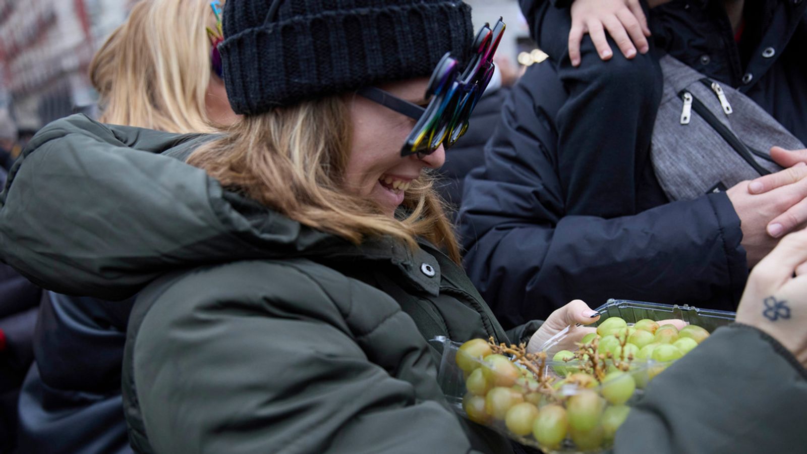 New Year celebrations in Spain include the traditional eating of 12