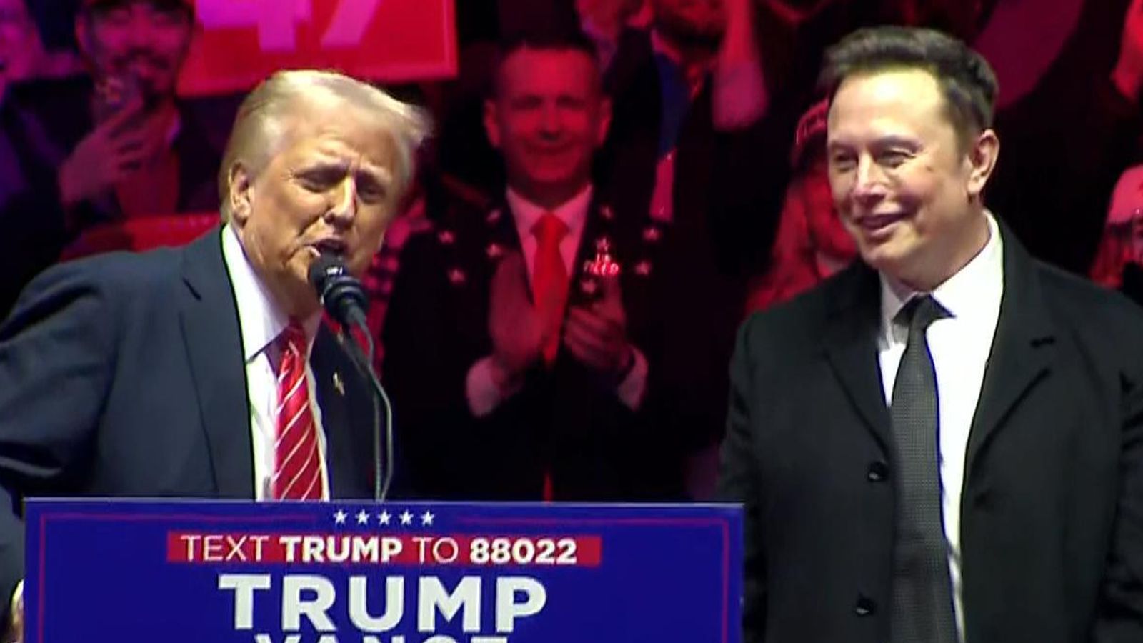 Elon Musk joins Donald Trump on stage at rally | Trump News | Sky News