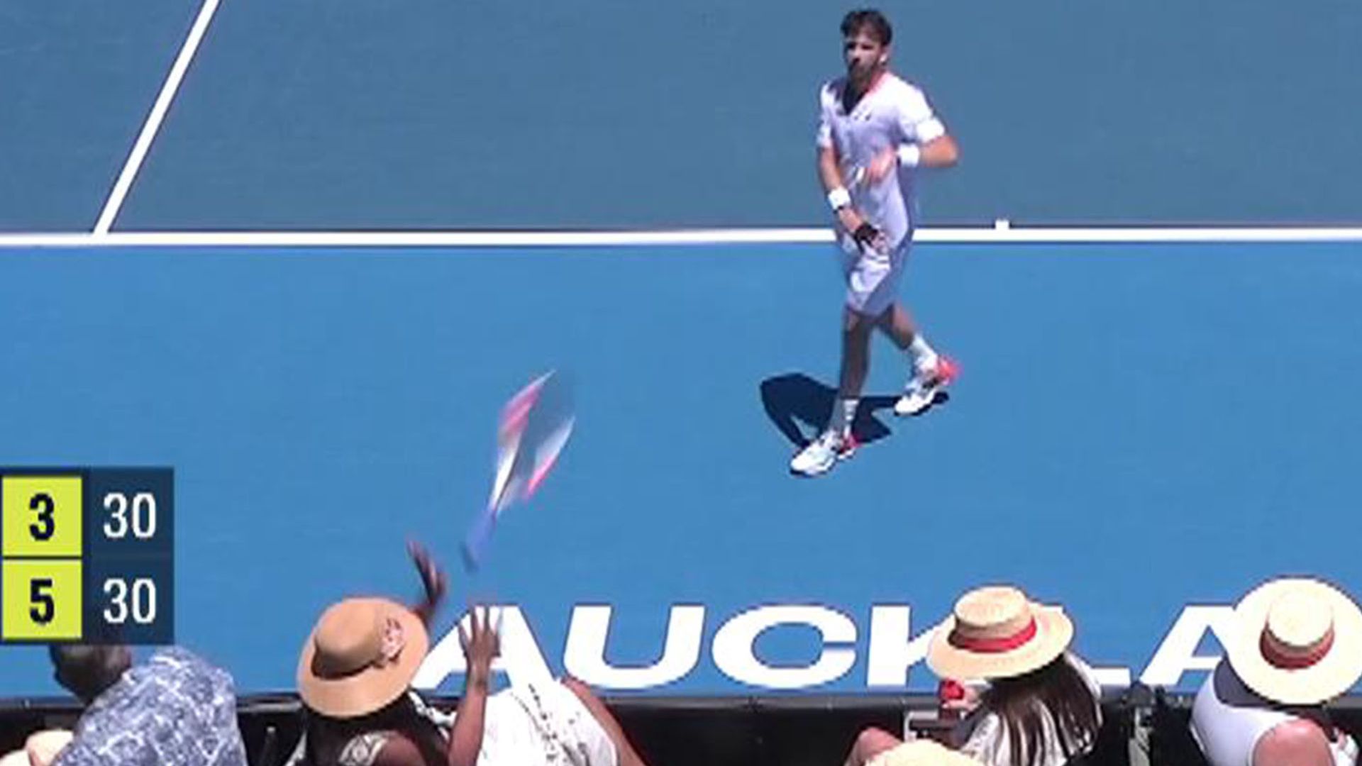 Norrie 'not happy' after throwing racket into crowd and hitting spectator