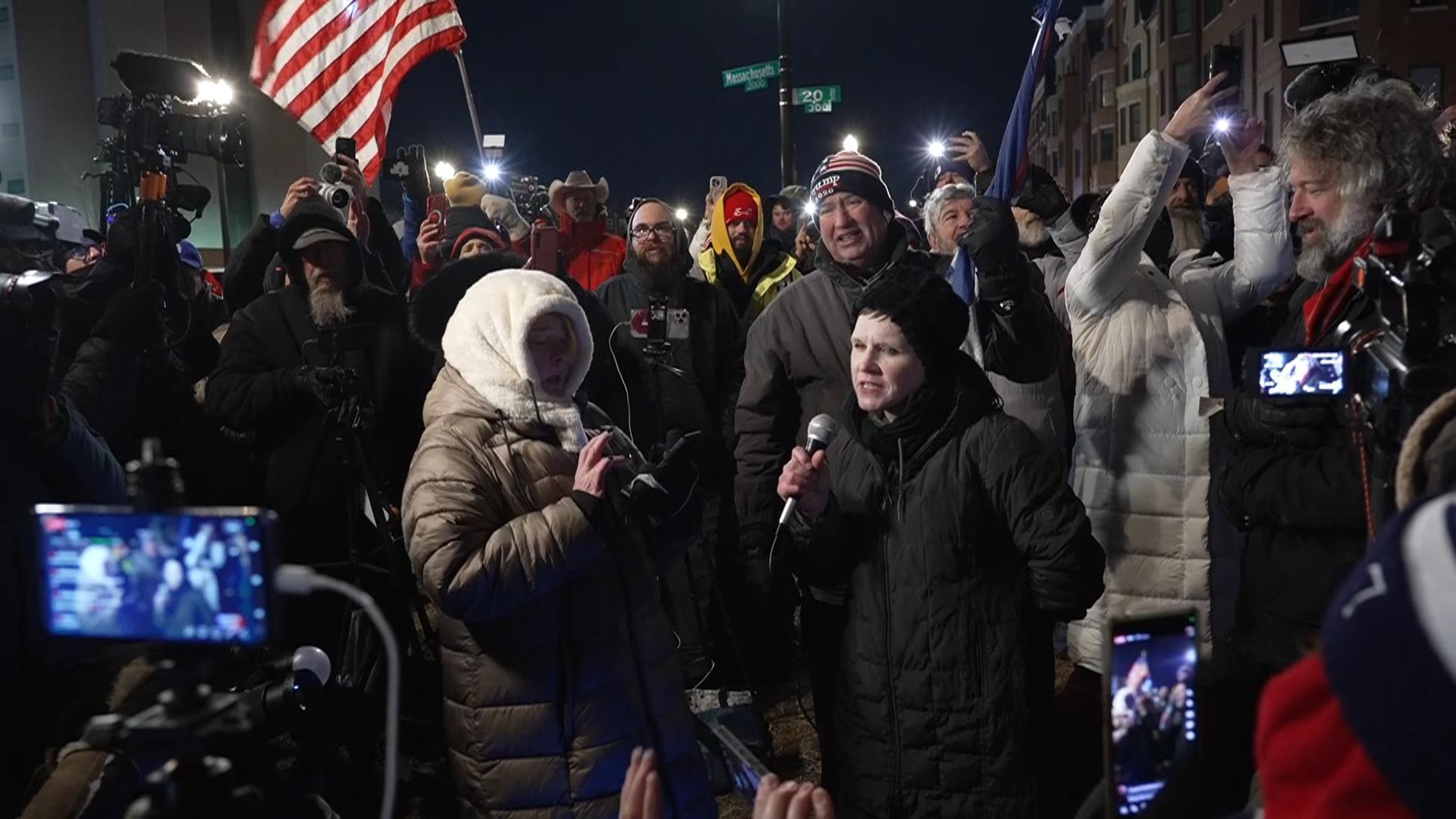 'Thank you, Mr Trump': Supporters of jailed Capitol rioters gather outside prison to await their release