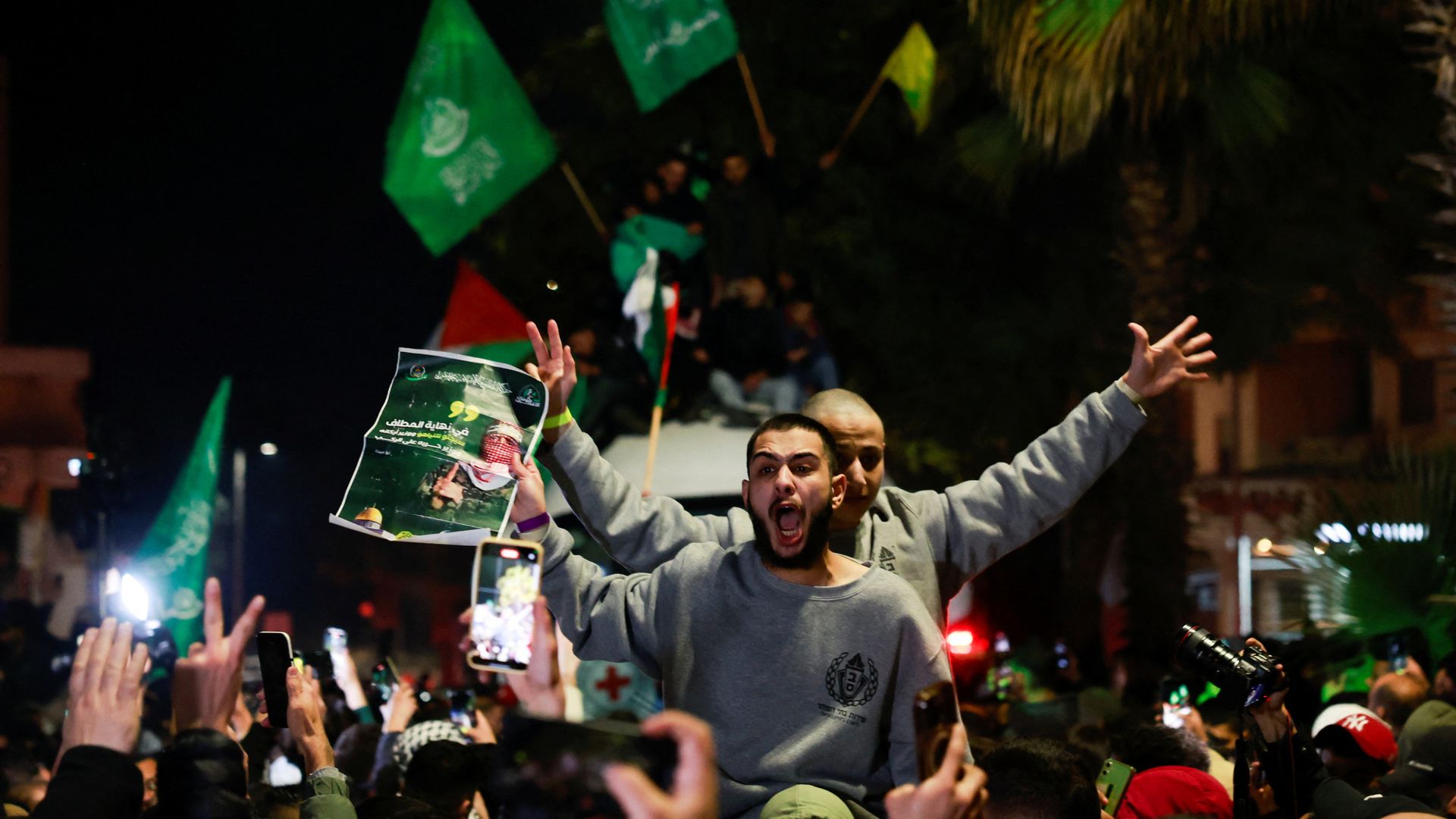 The release of prisoners sparked scenes of joy in the West Bank - images Israel wanted to avoid