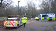 Police officers at the scene near Scribers Lane in the Hall Green area of Birmingham.
Pic: PA