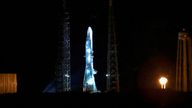 The New Glenn rocket before its failed launch attempt. Pic: Reuters