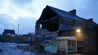 Storm Eowyn damage to the side of the Co-op store in Denny, Stirlingshire. Pic: PA