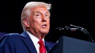U.S. President Donald Trump speaks during a House Republican members conference meeting in Trump National Doral resort, in Miami, Florida, U.S. January 27, 2025. REUTERS/Elizabeth Frantz