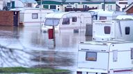 SN screengrab of Proctor's Pleasure Park near Barrow upon Soar Leicestershire which is under a severe flood warning