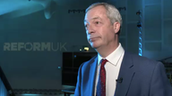 Reform UK leader Nigel Farage speaking to broadcasters