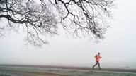 A runner in Richmond Park on Sunday morning. Pic: PA