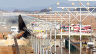 The site of the plane crash at Muan International Airport on 1 January. Pic: Kim Sun-woong/Newsis/AP