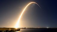 A SpaceX Falcon 9 rocket launches carrying Firefly Aerospace's Blue Ghost lunar lander as the primary payload and Japan-based ispace's Resilience lander as a secondary payload, from Kennedy Space Center in Cape Canaveral, Florida, U.S., January 15, 2025. REUTERS/Steve Nesius TPX IMAGES OF THE DAY