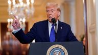 U.S. President Donald Trump speaks during an event to sign the Laken Riley Act, at the White House, in Washington, U.S., January 29, 2025. REUTERS/Elizabeth Frantz
