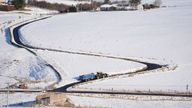 Snowy fields near Heriot in the Scottish Borders. Pic: PA
