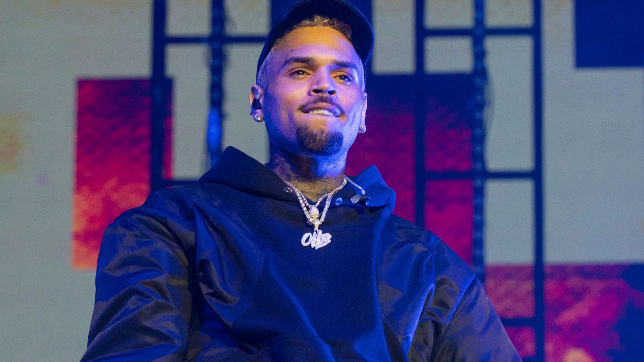 Chris Brown performs during Lil Baby's birthday party at State Farm Arena in Atlanta in December 2022. Pic: Paul R Giunta/Invision/AP