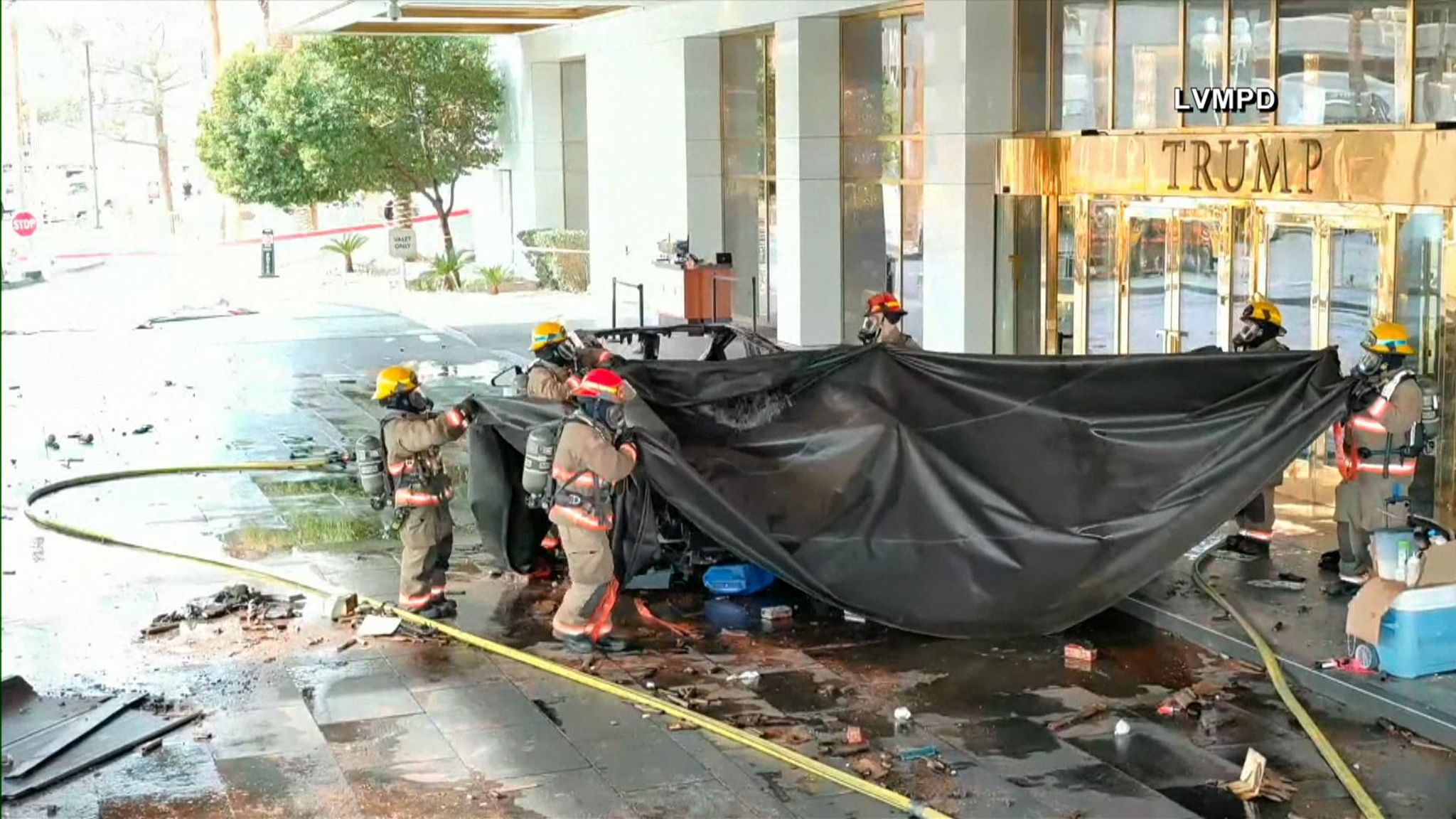 Tesla Cybertruck explosion outside Trump hotel investigated as