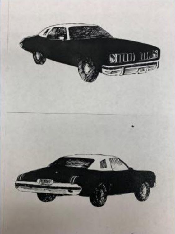 sketch of suspect car in Dawn Momohara murder case, the 16y/o schoolgirl was murdered at McKinley High School in Honolulu on 21 March 1977. Pic: Honolulu Police Department
https://www.honolulupd.org/cold-case/dawn-momohara/
