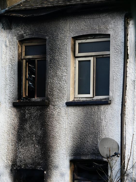 The aftermath of the house fire in Sutton. Pic: PA