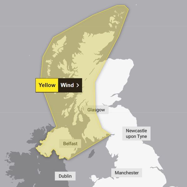 The yellow weather warning for wind. Pic: Met Office