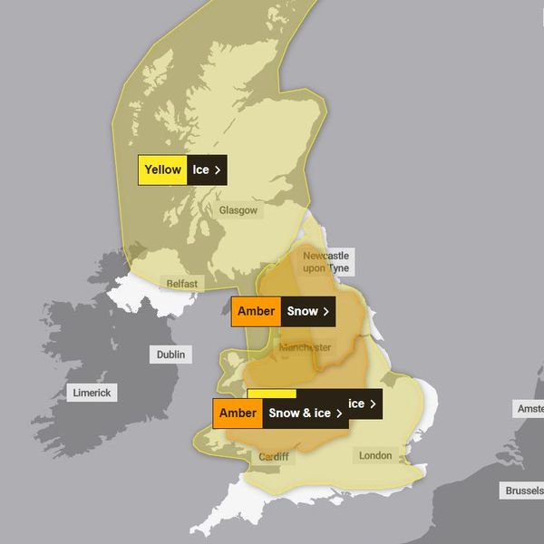 Saturday amber warning. Pic: Met Office