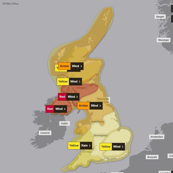 Weather warnings in place on Friday. Pic: Met Office