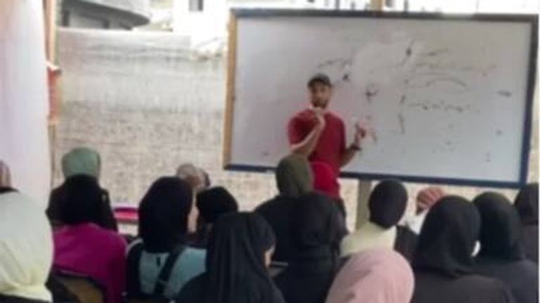 A temporary school in Gaza