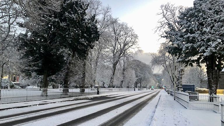 Wintry conditions in Aberdeen. Weather warnings for snow and ice are in force across much of the UK after severe flooding and snow caused travel disruption and school closures. Picture date: Wednesday January 8, 2025. PA Photo. Photo credit should read: Beth Edmonston/PA Wire 