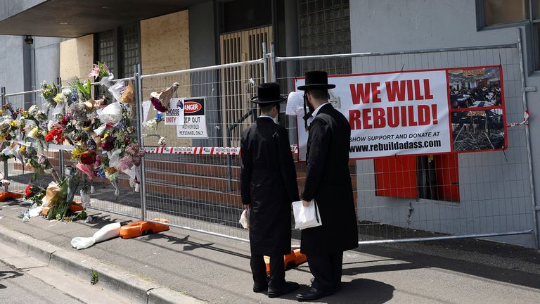 The Adass Israel Synagogue in Melbourne after it was attacked in December 2024. Pic: AP