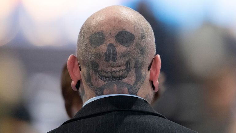 A participant at the AfD national party conference.
Pic: AP/Sebastian Kahnert/picture-alliance/dpa