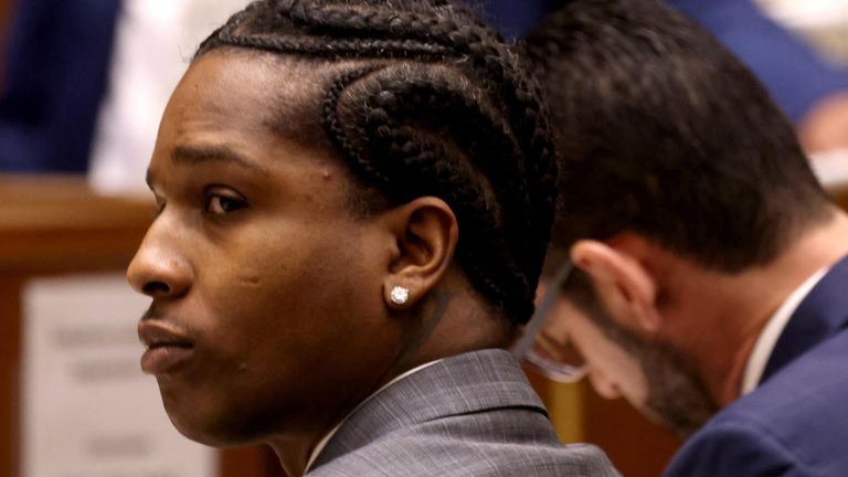 A$AP Rocky in Los Angeles court. Pic: Reuters