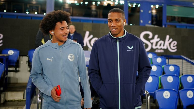 The pair speaking ahead of the match at Goodison Park. pic: PA