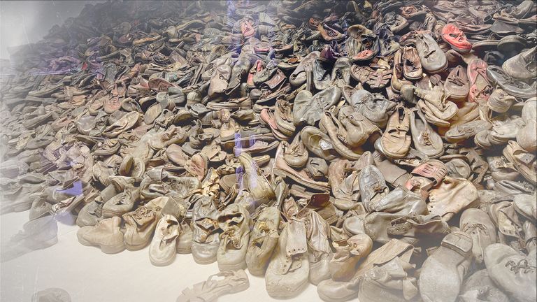 The Auschwitz-Birkenau, museum's exhibits include thousands of shoes taken from people held and killed at the concentration camp