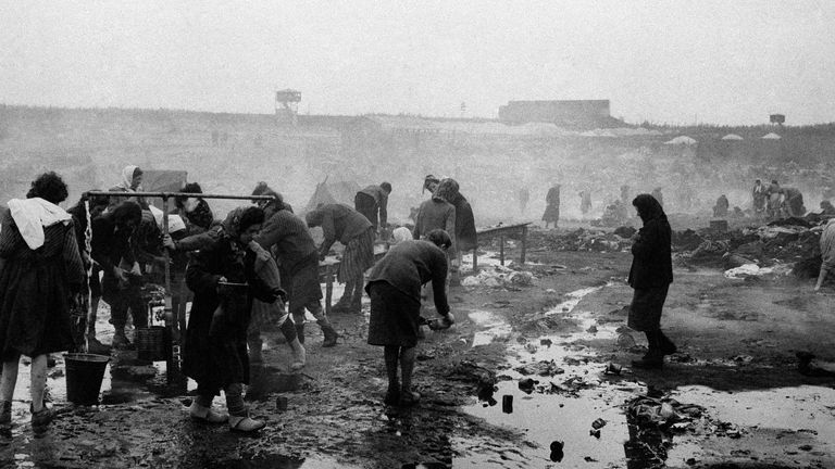 The filthy conditions of the Bergen-Belsen concentration camp in April 1945. File pic: AP