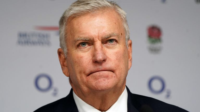 File photo dated 19-12-2022 of RFU chief executive Bill Sweeney. The second tier of English rugby is seeking a vote of no confidence in Rugby Football Union chief executive Bill Sweeney in an escalation of the pay scandal gripping Twickenham. Issue date: Monday December 9, 2024.
