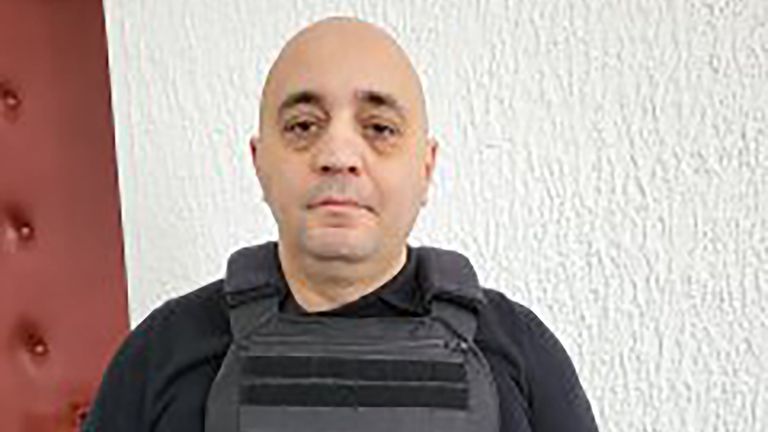 Biser Dzhambazov wearing a protective vest.
Pic: Met Police/PA