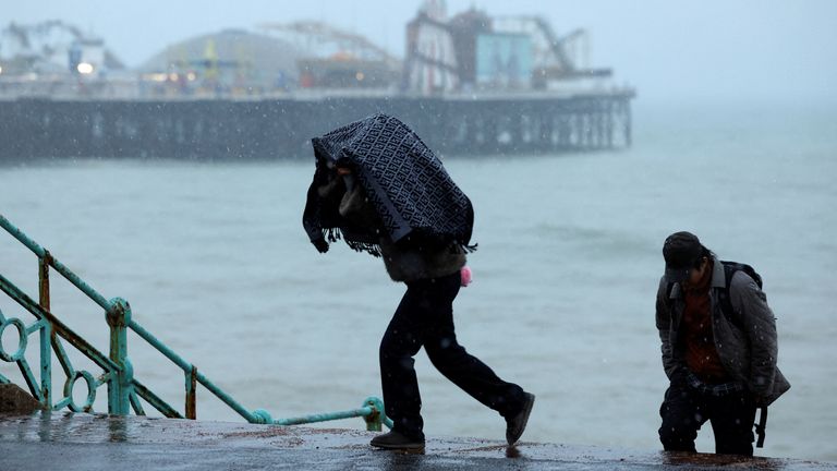 Snow in Brighton. Pic: Reuters