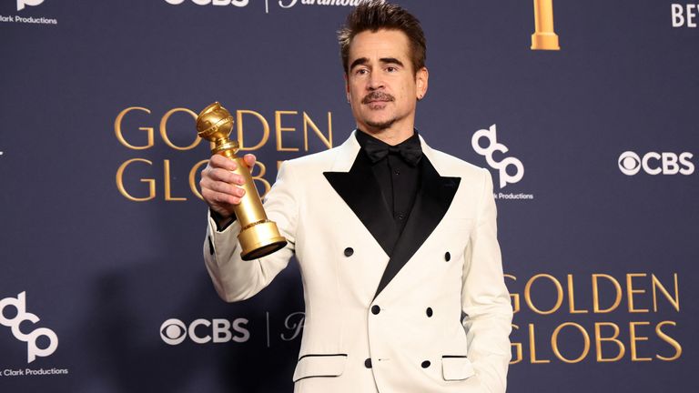 Colin Farrell won the Golden Globe for best actor in a limited series, anthology or film made for TV, for The Penguin. Pic: Reuters/Mario Anzuoni

