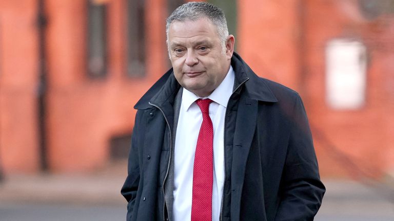 Suspended Labour MP Mike Amesbury arrives at Chester Magistrates court.
Pic: Reuters