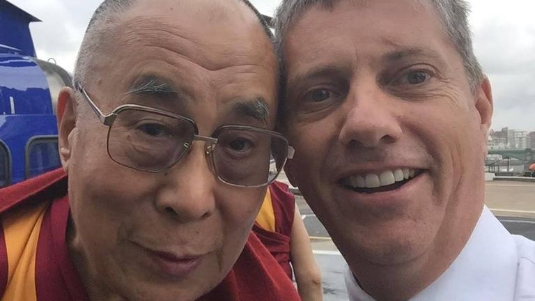 Eric Swaffer (right) and the Dalai Lama.
File pic: PA